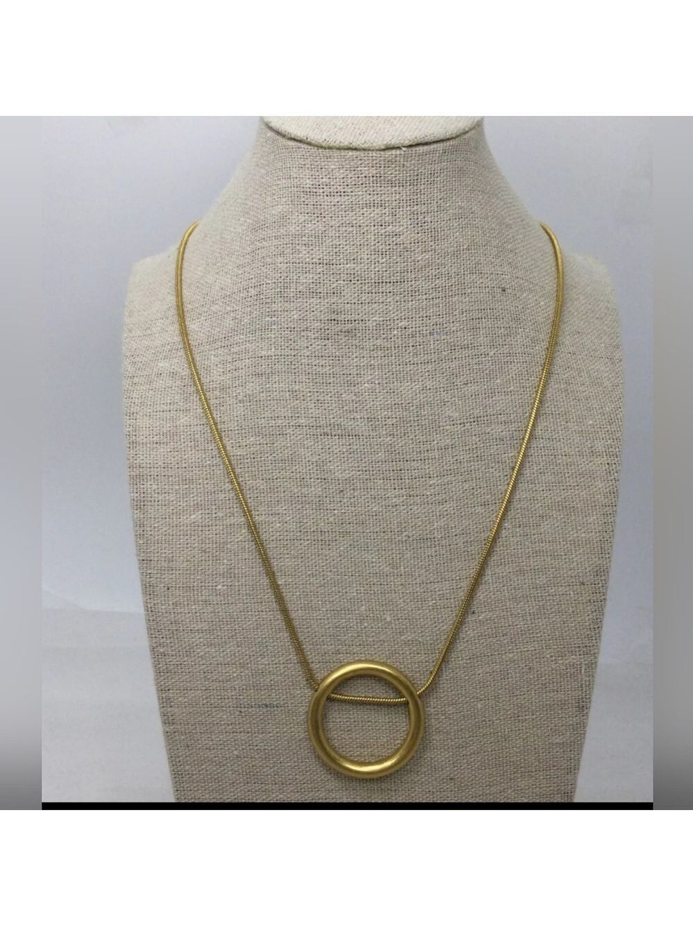 Madewell Yellow Goldtone Open Circle Pendant Chain Necklace 18"